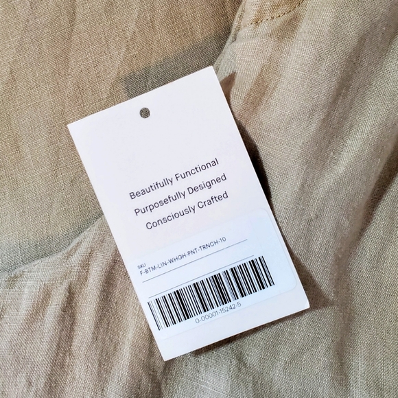 Everlane Linen Way-High® Drape Pant in Trench Coat Khaki, Size 10 - Picture 9 of 13